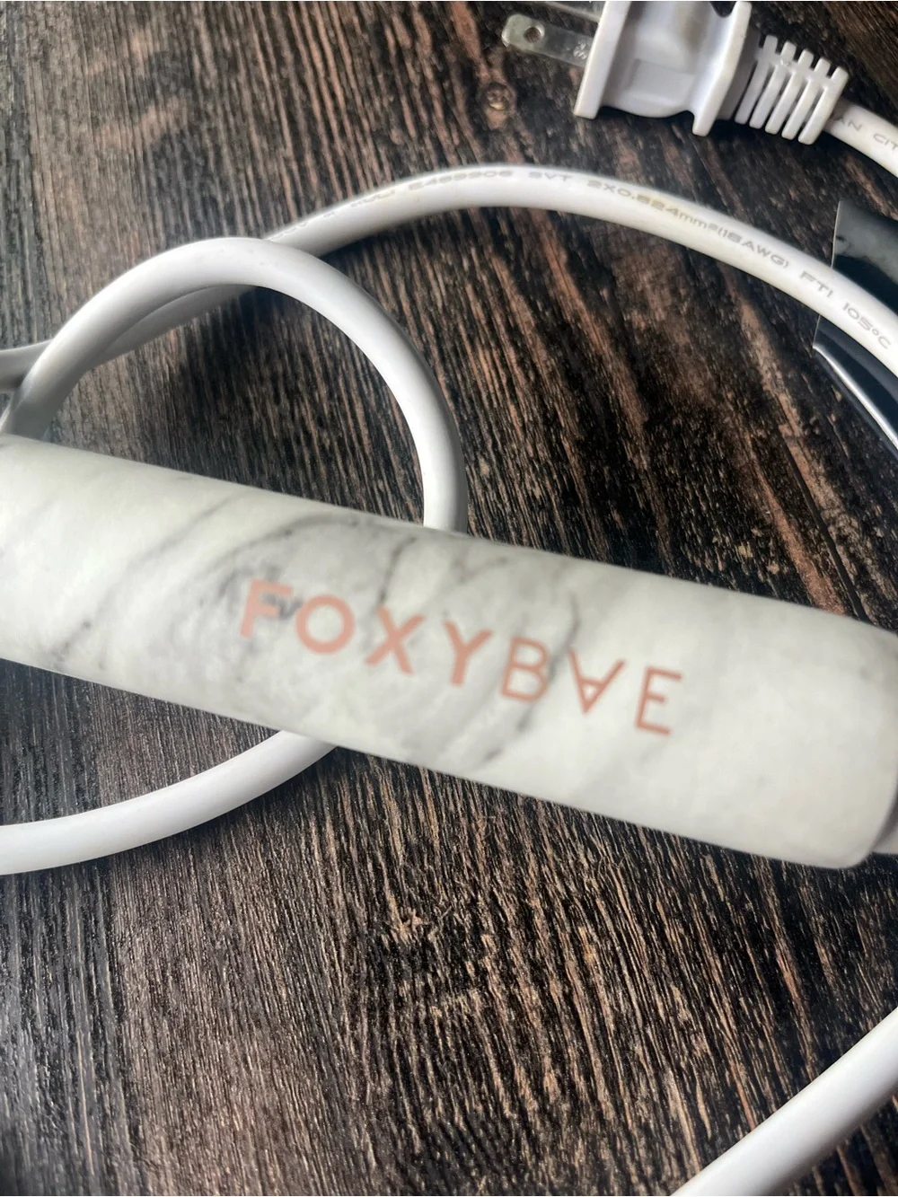 FoxyBae Rose Gold Curling Wand with White Marble Handle